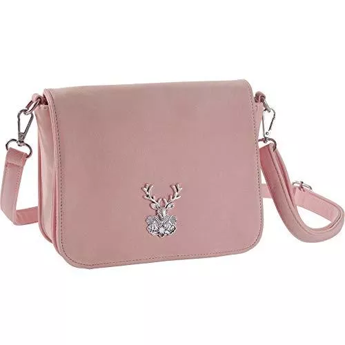 dressforfun Taschen & Rucksäcke dressforfun 900653 Damen Trachten Handtasche Heimatliebe, Schicke Trachtenhandtasche in Wildlederoptik (Rosa | Nr. 303281)