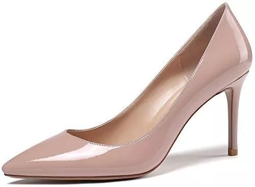 Soireelady High Heels Damen Spitze Zehen Klassische Schlangenhaut Pumps 8CM High Heels Slip On Office Party Abendkleid Schuhe