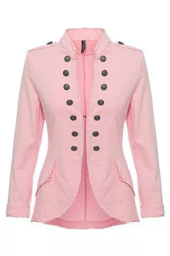 YSU Blazer YSU Damen Blazer Damenjacke Military Knöpfe S-XXXL 4XL 5XL Urban Streetwear ideal auch für Karneval Karnevalskostüm