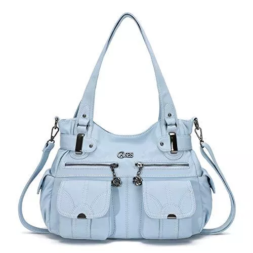 KL928 Taschen & Rucksäcke KL928 Tasche Damen Handtasche Umhängetaschen Damenhandtasche Schultertasche Lederhandtasche elegante Taschen hand taschen Henkeltaschen für frauen mit vielen fächern (Himmelblau)