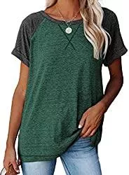 Jolicloth T-Shirts Jolicloth T-Shirt Damen Sommer Basic Kurzarm Oberteile Solide Tunika Bluse Casual Loose Shirt Tops S M L XL XXL