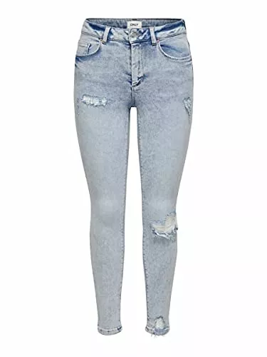 ONLY Jeans ONLY Damen Onlhush Life Mid Sk Ank Destroy Bay701 Jeans