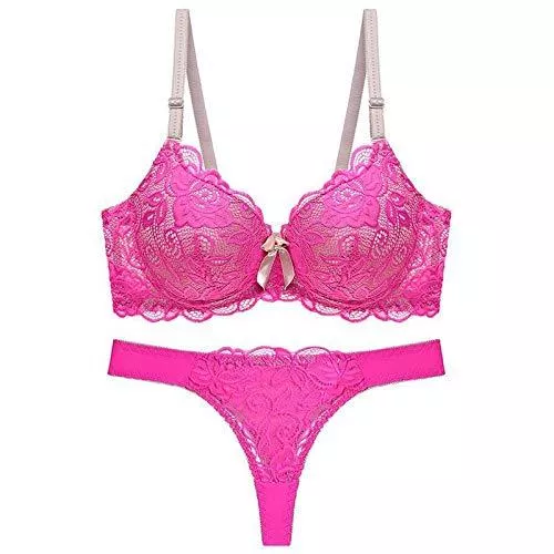 Cwang Unterwäsche & Dessous Cwang Damen BHS Unterwäsche Damen BH Set BH und Slip Spitze Abnehmbare Träger Push Up Bügel BH Unterwäsche Lingerie Panty Dessous Sets