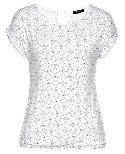 DOTIN T-Shirts DOTIN Damen T-Shirt Kurzarm Sommer Shirt mit Allover Sternen Druck Lose Stretch Casual Oberteil Bluse Tops