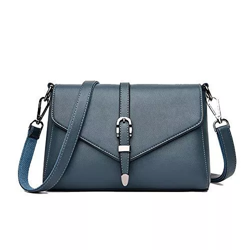 Coolives Taschen & Rucksäcke Coolives Damen Umhängetasche aus PU-Leder Kleine Schultertasche Elegant Handtasche Tasche für Dame Blau EINWEG