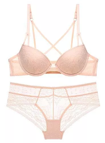 SHEKINI Unterwäsche & Dessous SHEKINI Push Up BH Set mit Verschluss vorne, Damen Bügel BH Set Spitze BH und Slip Nicht Abnehmbarer Bra Panty Lingerie Unterwäsche Dessous Set mit Verstellbare Träger