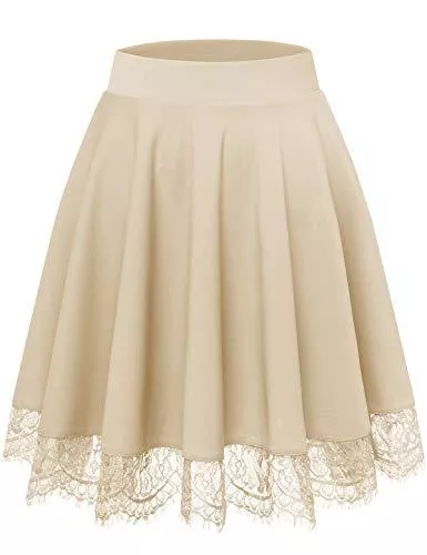 Bbonlinedress Röcke Bbonlinedress Rock Röcke Skirt Damen Mädchen Basic Solide Vielseitige Dehnbar Mini Rock A-Linie Rockabilly