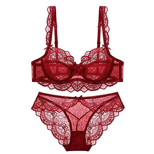 Seven fawns Unterwäsche & Dessous Frauen Spitze Babydoll Ultradünner BH Transparent Sexy Dessous Set Plus Size De Cup Bestickter Spitzen-BH