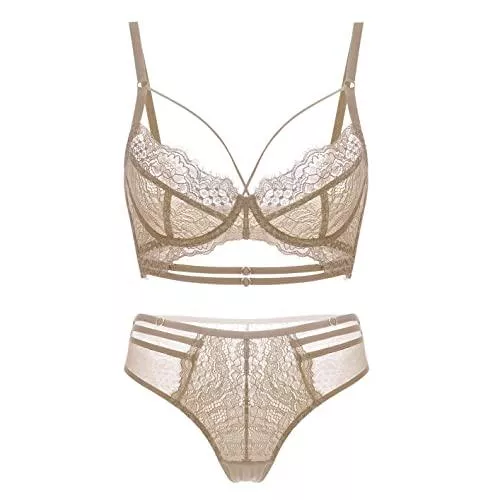 seryero Unterwäsche & Dessous seryero Push Up Bügel BH und Slip Set Spitze Unterwäsche Frauen Dessous Set Spitzen BH und Spitze Panty Lingerie Set 2er Stück