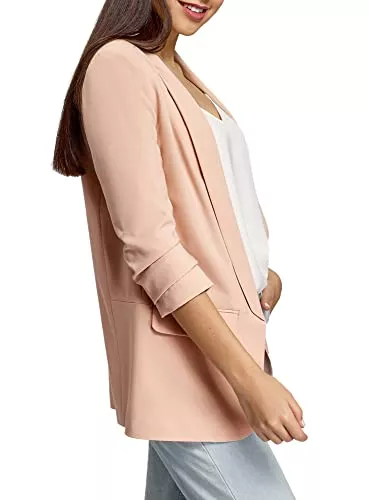 oodji Ultra Blazer oodji Ultra Damen Verschlussloser Blazer mit 3/4-Ärmeln