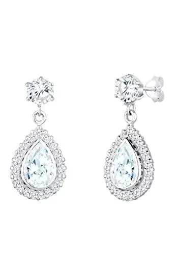 Elli Schmuck Elli Damen-Ohrringe Ohrstecker Tropfen Glamour Elegant Funkelnd Zirkonia Steine silber 925