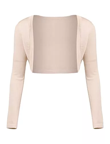 Parabler Strickjacken Parabler Damen Bolero Langarm Jäckchen Festlich Schulterjacke Kurz Strickjacke Blazer Shrug Cardigan Top