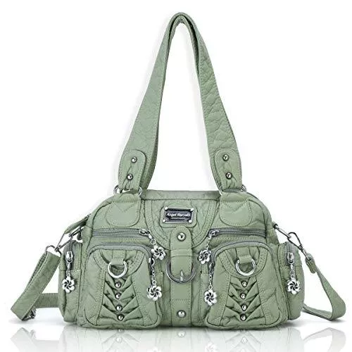 Angel Barcelo Taschen & Rucksäcke Angel Barcelo Schultertasche Damenmode Handtaschen, Geldbörse, Umhängetaschen, Einkaufstaschen Damen, Mädchen Designer Umhängetaschen Hellgrün