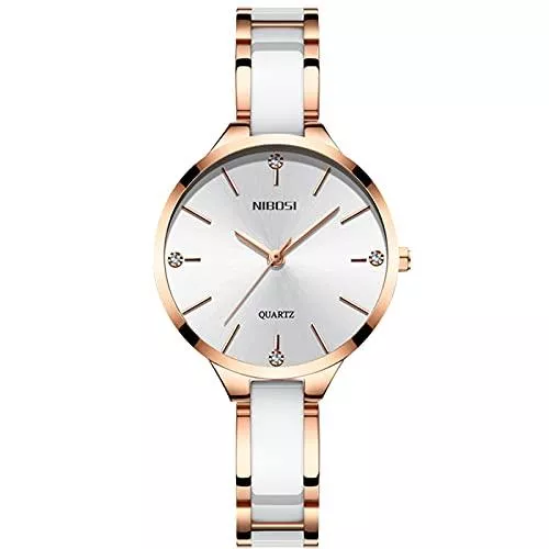 RORIOS Uhren RORIOS Mode Damen Uhren Wasserdicht Quarz Armbanduhr mit Edelstahlarmband Minimalistisch Damenuhr Business Kleid Uhr für Mädchen Frauen