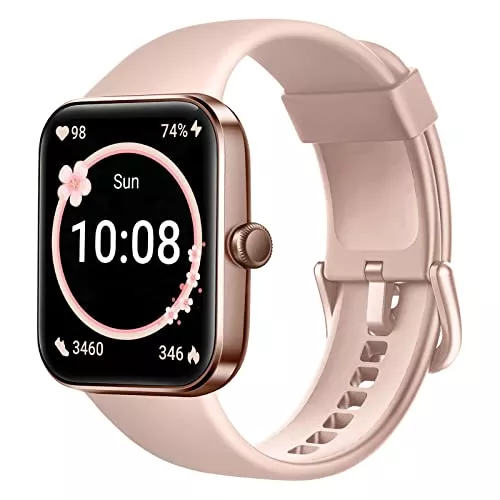 shtepime Uhren Smartwatch Damen,Shtepime 1.69 Zoll Smartwatch mit Pulsmesser Schlafmonitor SpO2, 5ATM Wasserdicht Fitness Armbanduhr, Schrittzähler Musiksteuerung Sportuhr Stoppuhr für iOS und Android