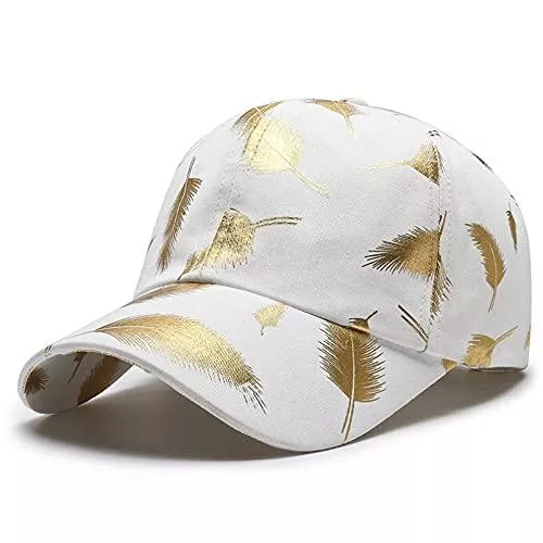N\A Hüte & Mützen NA Baseball Kappe Vier Jahreszeiten Unisex Baseball Caps Casual Style Polyester Golden Leaf Print Dekoration Outdoor Play Street Fashion Hüte