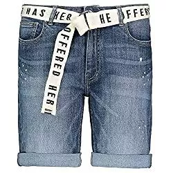 Sublevel Shorts Sublevel Damen Denim Bermuda Chino Stretch Shorts mit Aufschlag Bequeme Kurze Hose im Used Look