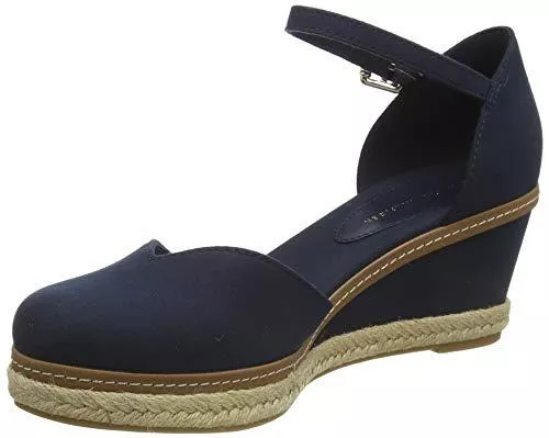 Tommy Hilfiger Sandalen & Slides Tommy Hilfiger Damen Basic Closed Toe Mid Wedge Peeptoe Sandalen