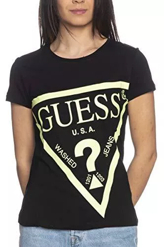 Guess T-Shirts Guess Damen-T-Shirt Logo Fluo O1GA56JA911, Schwarz