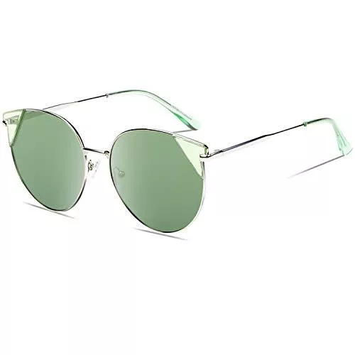 DUCO Sonnenbrillen & Zubehör DUCO Vintage Sonnenbrille für Damen Klassisch Polarisiert Katzenauge Sonnenbrille Leichtgewicht Metall Rahmen Designer Sonnenbrille W018
