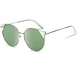 DUCO Sonnenbrillen & Zubehör DUCO Vintage Sonnenbrille für Damen Klassisch Polarisiert Katzenauge Sonnenbrille Leichtgewicht Metall Rahmen Designer Sonnenbrille W018