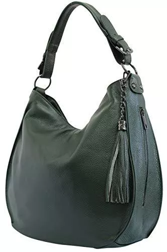 AmbraModa Taschen & Rucksäcke AmbraModa Italiensche Damenhandtasche Schultertasche Hobo Bag aus Echtleder GL027