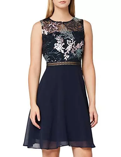 TRUTH &amp; FABLE Cocktail Amazon-Marke: TRUTH &amp; FABLE Damen Mini A-Linien-Kleid aus Spitze