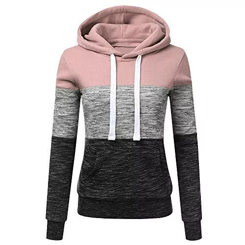Lulupi Kapuzenpullover Lulupi Damen Kapuzenpullover Lang Hoodie, Sweatshirt Frauen Stehkragen Pullover mit Kapuze Herbst Winter Mantel Slim Fit Hoody High Neck Outwear Gr 36-50