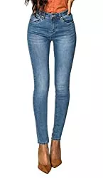 Nina Carter Jeans Nina Carter P120 Damen Skinny Fit Jeanshosen HIGH Waist Jeans Used-Look