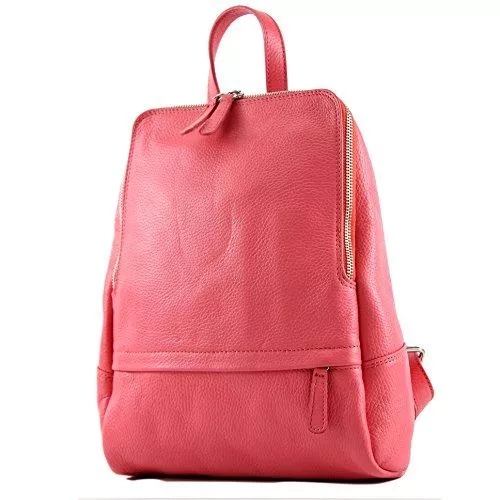 modamoda de Taschen & Rucksäcke modamoda de - T138 - ital Damen Rucksacktasche aus Leder