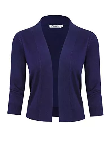 KOJOOIN Strickjacken KOJOOIN Damen Bolero Kurze Strickjacke Festlich Cardigan Bolerojacke 3/4 Ärmel Schulterjacke Baumwolle Casual Top（Verpackung MEHRWEG）