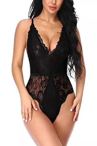 EVELIFE Unterwäsche & Dessous EVELIFE Body Damen Sexy Dessous EIN Stück Teddy Babydoll Spitze Bodysuit Lingerie V-Ausschnitt Unterwäsche Nachtwäsche