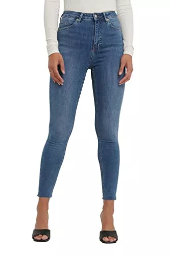 NA-KD Jeans NA-KD Damen Skinny High Waist Raw Hem Jeans
