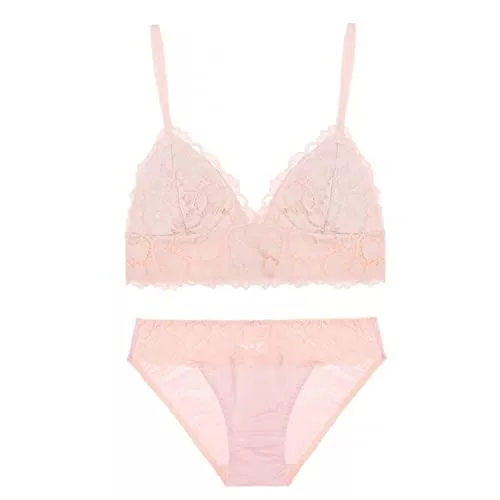 YUANCHNG Unterwäsche & Dessous YUANCHNG Blumenspitze Unterwäsche Set BügelfreiBH und Höschen Set Triangel Körbchen Dessous Süßer Push-Up Büstenhalter