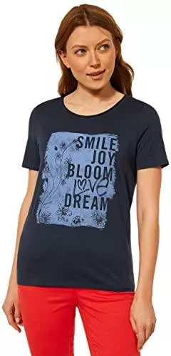 Cecil T-Shirts Cecil Damen Baumwollshirt mit Wording