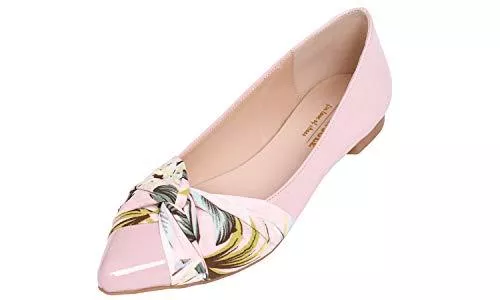 Feversole Flache Schuhe Feversole Flache Ballerinas mit Komfort Einlegesohle,Spitze Flache Schuhe，Klassische Ballerinas Profilsohle