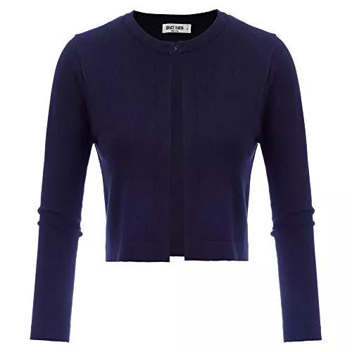 GRACE KARIN Strickjacken GRACE KARIN Damen Bolero 3/4 Ärmel Open Front Copped Shrug Bolerojacke Kurz Elegant Cardigan