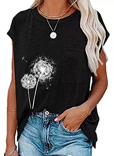 Dokotoo T-Shirts Dokotoo T-Shirt Damen Sommer Oberteile Basic Kurzarm Rundhals Tee Tops Casual Loose Shirts Blusen S-XXL