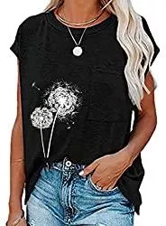 Dokotoo T-Shirts Dokotoo T-Shirt Damen Sommer Oberteile Basic Kurzarm Rundhals Tee Tops Casual Loose Shirts Blusen S-XXL