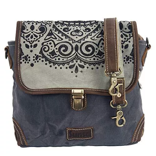 Sunsa Taschen & Rucksäcke Sunsa Damen Tasche,Messenger Bag, Umhängetasche, Canvas Handtasche, Klein Crossbody Schultertasche, Geschenk Ideen für Frauen/Mädchen. schwarz grau
