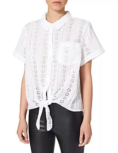 MUSTANG Kurzarmblusen MUSTANG Damen ELSA Crochet Blouse Bluse