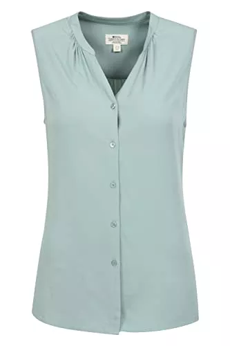 Mountain Ärmellose Blusen Mountain Warehouse Petra Ärmelloses Damenhemd - Sommeroberteil aus 100% Baumwolle, leichtes Damenhemd, atmungsaktive und waschmaschinenfeste Bluse