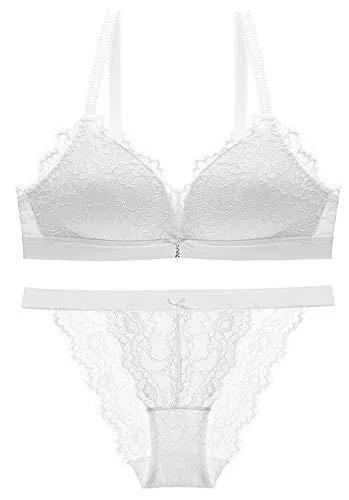 SHEKINI Unterwäsche & Dessous SHEKINI Damen BH Set Spitze Triangel BH und Slip Nicht Abnehmbarer Bra Lingerie Unterwäsche mit Hakenverschluss