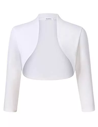 Clearlove Strickjacken Clearlove Damen Bolero Elegant Strickjacke 3/4 Ärmel Kurz Festlich Schulterjacke(Verpackung MEHRWEG)