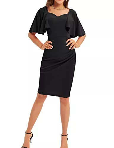 GRACE KARIN Business GRACE KARIN Damen V-Ausschnitt Bleistiftkleid Bodycon Kleid Knielang Cocktailkleid Midikleid