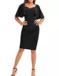 GRACE KARIN Business GRACE KARIN Damen V-Ausschnitt Bleistiftkleid Bodycon Kleid Knielang Cocktailkleid Midikleid