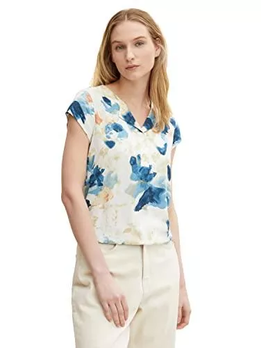 TOM TAILOR Kurzarmblusen TOM TAILOR Damen Bluse mit Allover-Print