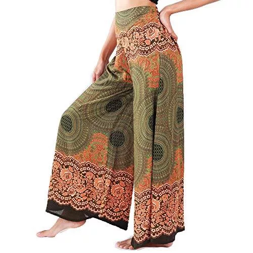Lofbaz Hosen Lofbaz Damen weites Bein Palazzo Hose Yoga Salon Hippie Haremshose Hosen