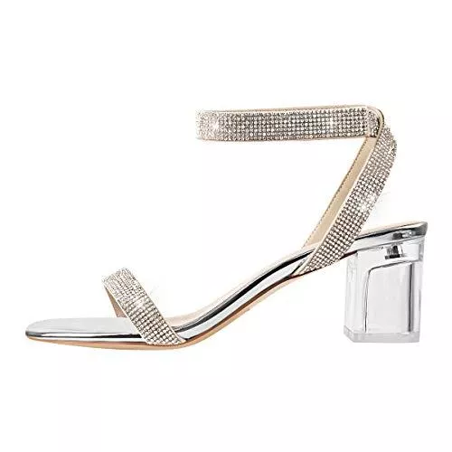 Only maker Sandalen & Slides Only maker Damen Strass Sandalen Glitzer Kristal Block Absatz Sandalen