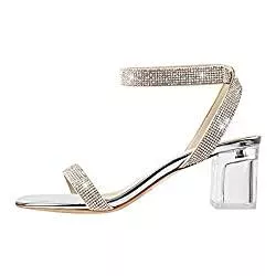 Only maker Sandalen & Slides Only maker Damen Strass Sandalen Glitzer Kristal Block Absatz Sandalen